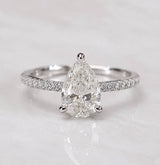 Pavè Pear Engagement Ring - Natural