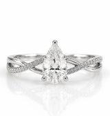 Petite Twisted - Pear - Engagement Ring - Lab-Grown