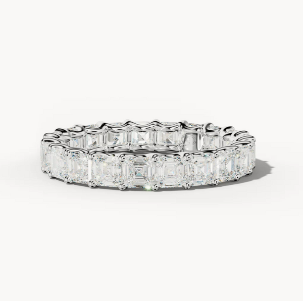 Diamond wedding band - asscher - lab-grown