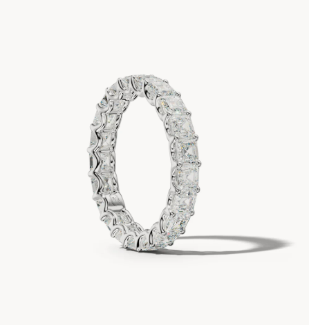 Diamond wedding band - asscher - lab-grown