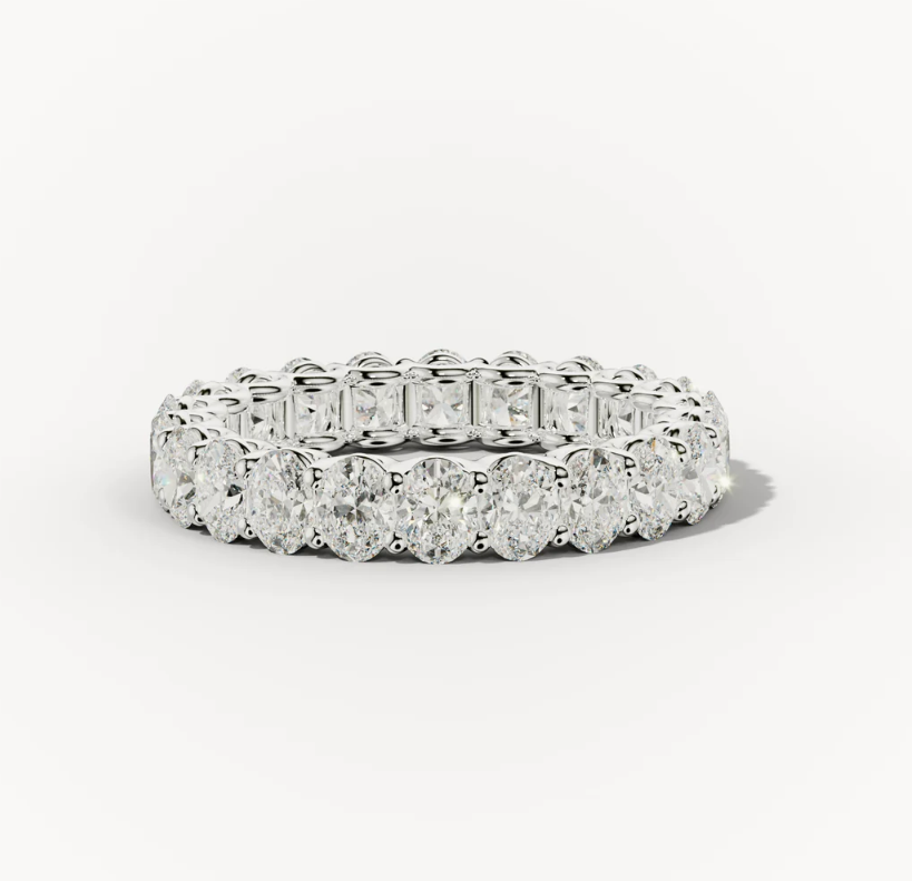 Diamond wedding band - oval - lab-grown