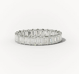 Diamond wedding band - emerald - lab-grown