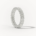 Diamond wedding band - emerald - lab-grown