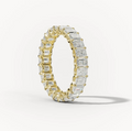 Diamond wedding band - emerald - lab-grown
