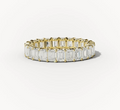 Diamond wedding band - emerald - lab-grown