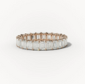 Diamond wedding band - emerald - lab-grown