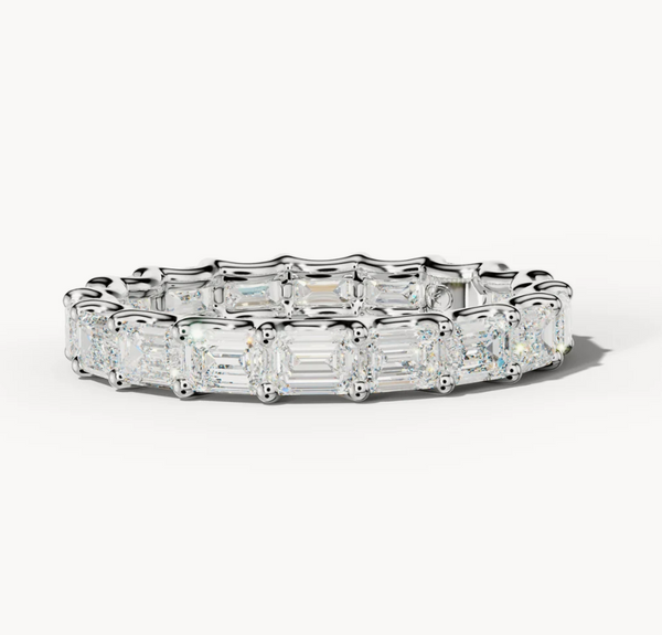 Diamond wedding band - East West Emerald - Lab-Grown