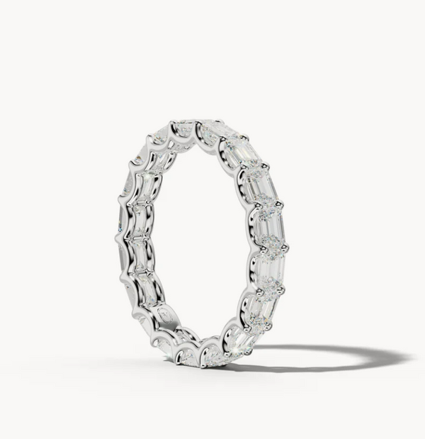 Diamond wedding band - East West Emerald - Lab-Grown