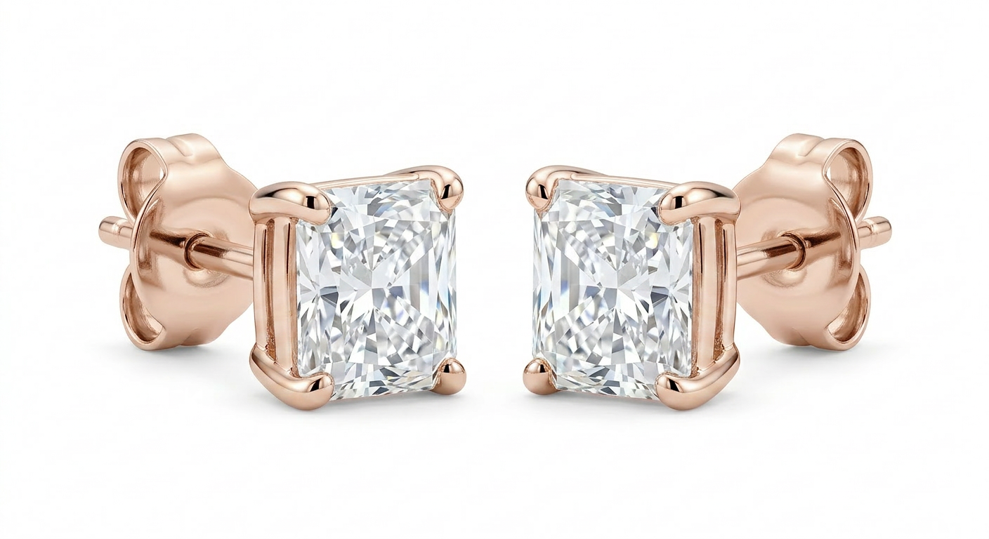 The Solvere Cushion Four-Prong Earrings