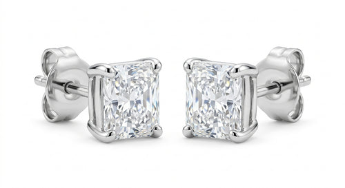 The Solvere Cushion Four-Prong Earrings - Color F