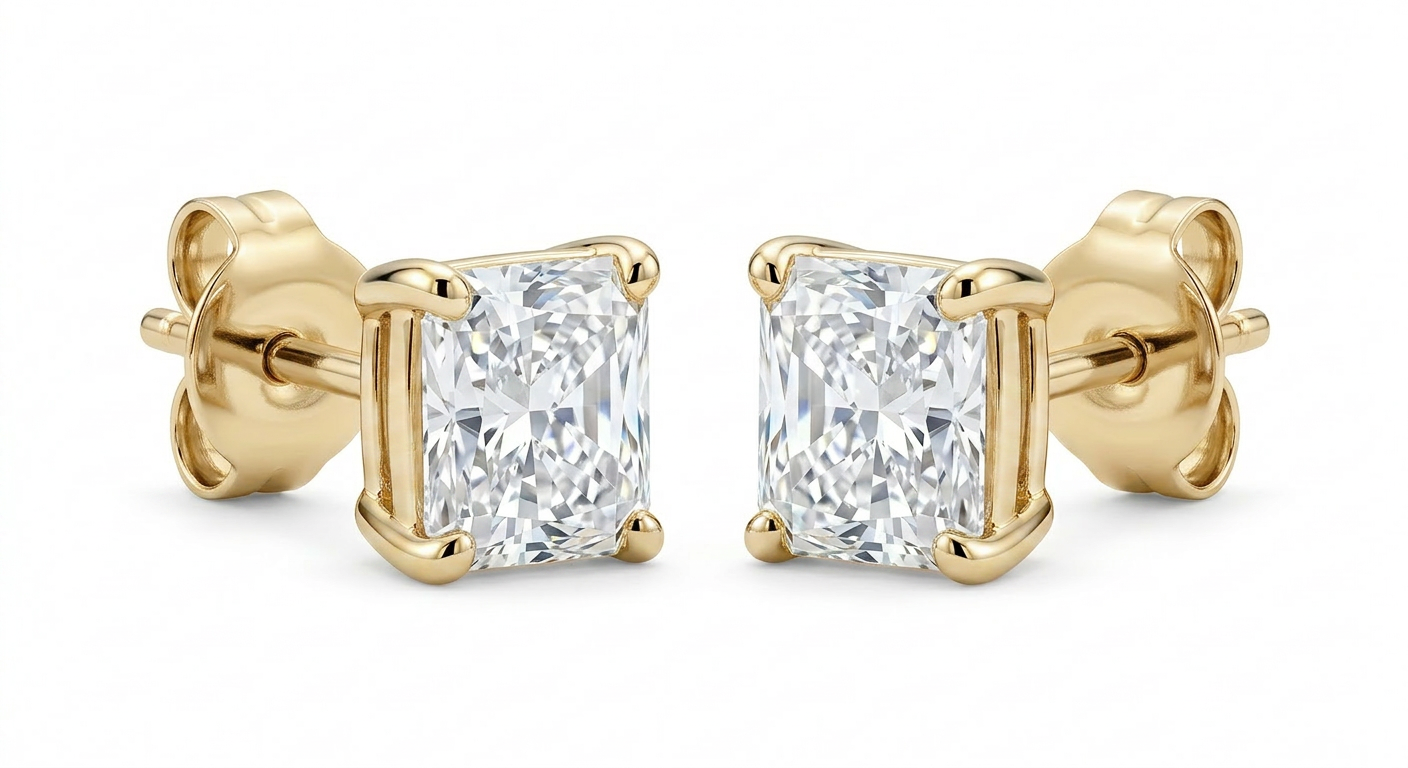 The Solvere Cushion Four-Prong Earrings