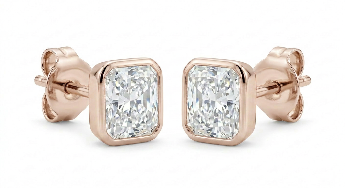 The Solvere Cushion Bezel Earrings