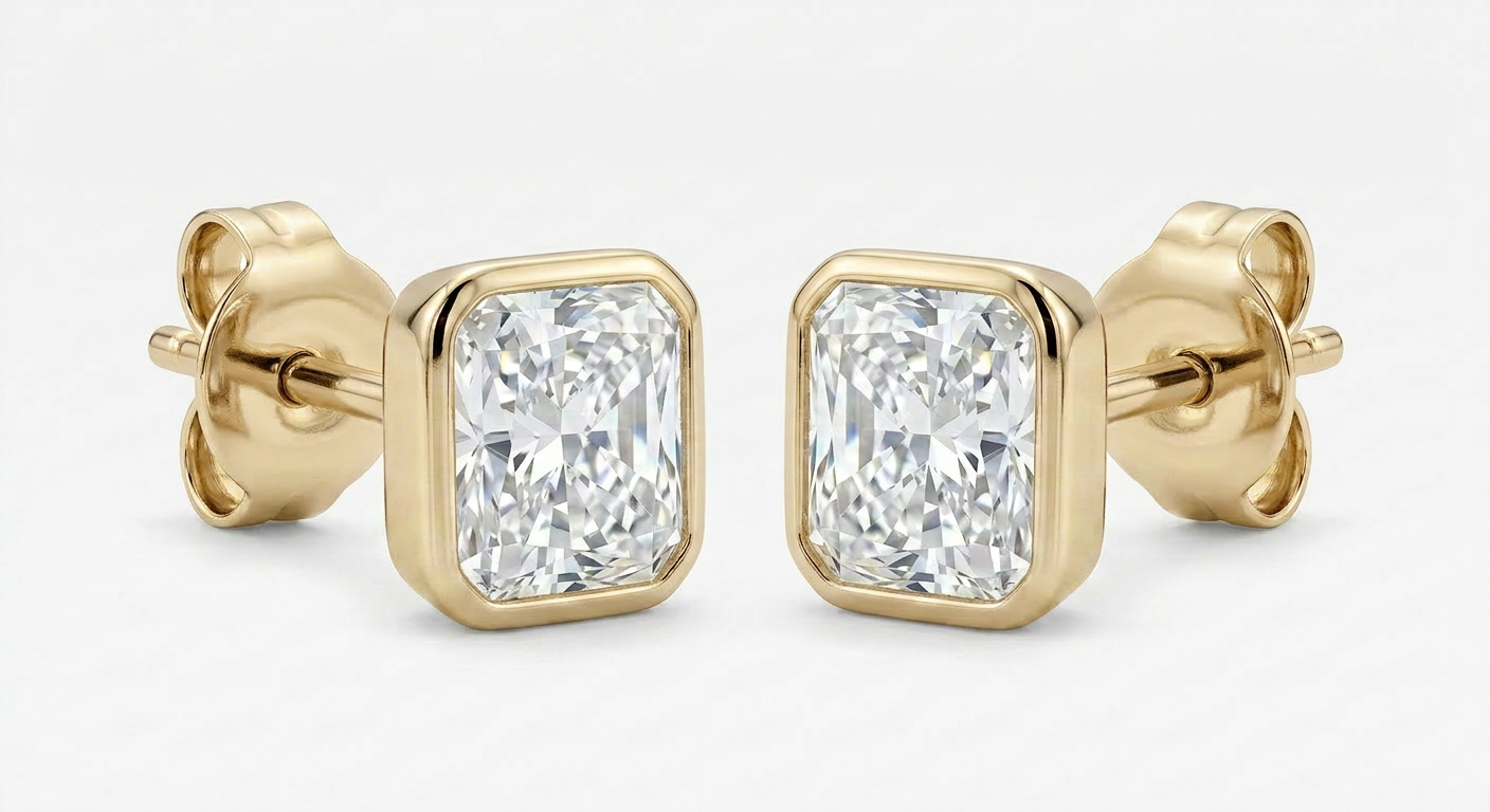The Solvere Cushion Bezel Earrings