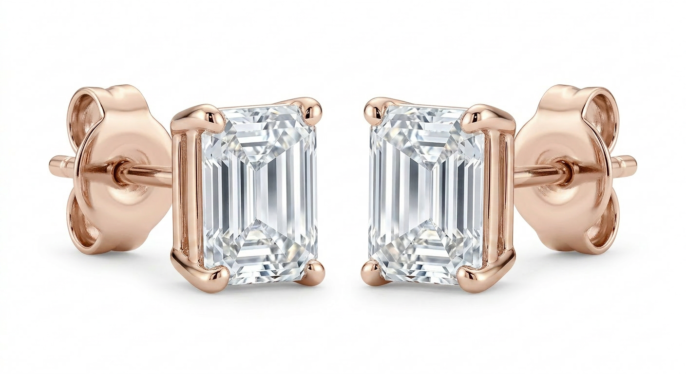The Solvere Emerald Four-Prong Earrings