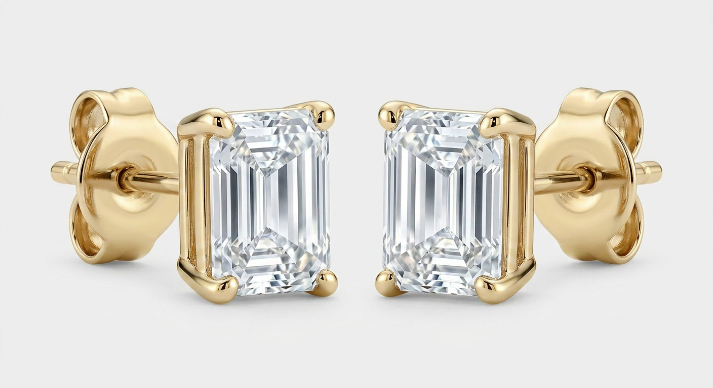 The Solvere Emerald Four-Prong Earrings