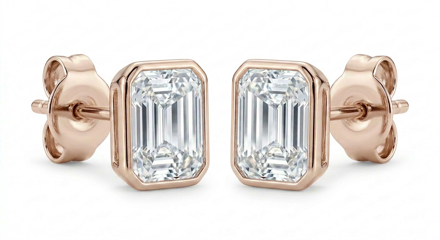 The Solvere Emerald Bezel Earrings