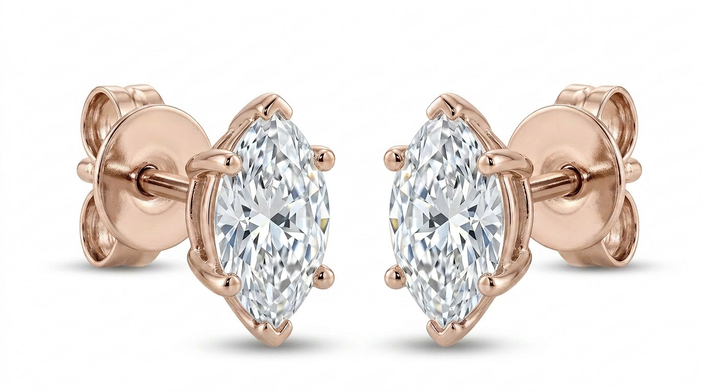 The Solvere Marquise Four-Prong Earrings