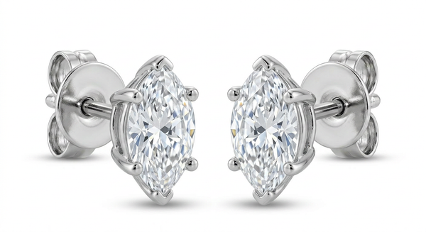 The Solvere Marquise Four-Prong Earrings - Color F