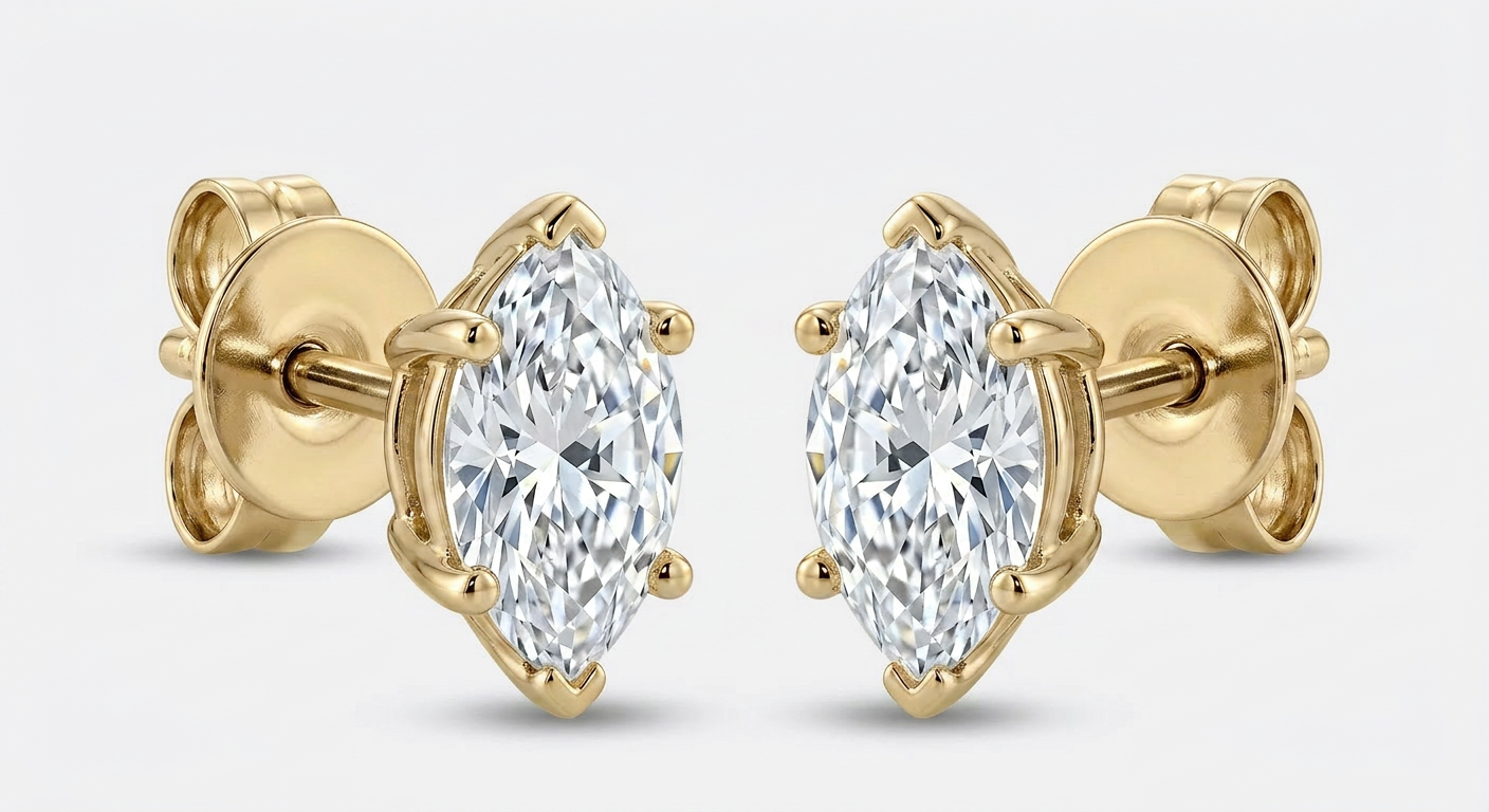 The Solvere Marquise Four-Prong Earrings