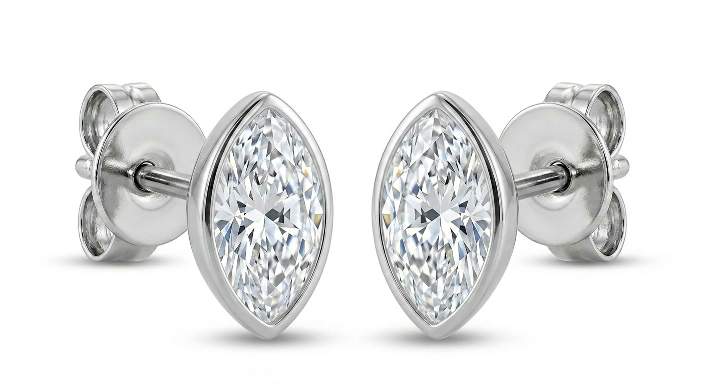 The Solvere Marquise Bezel Earrings - Color F
