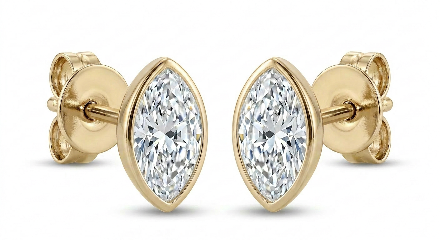 The Solvere Marquise Bezel Earrings