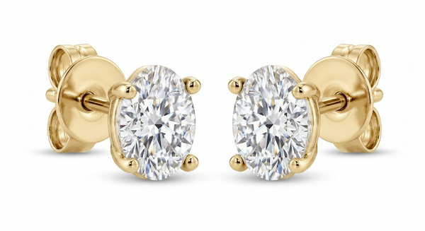 The Solvere Oval Four-Prong Earrings