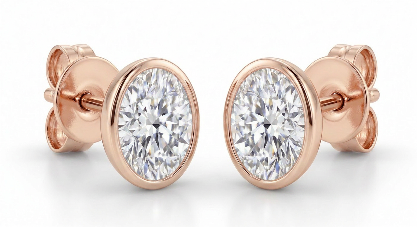 The Solvere Oval Bezel Earrings