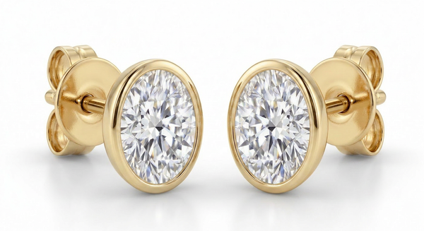 The Solvere Oval Bezel Earrings