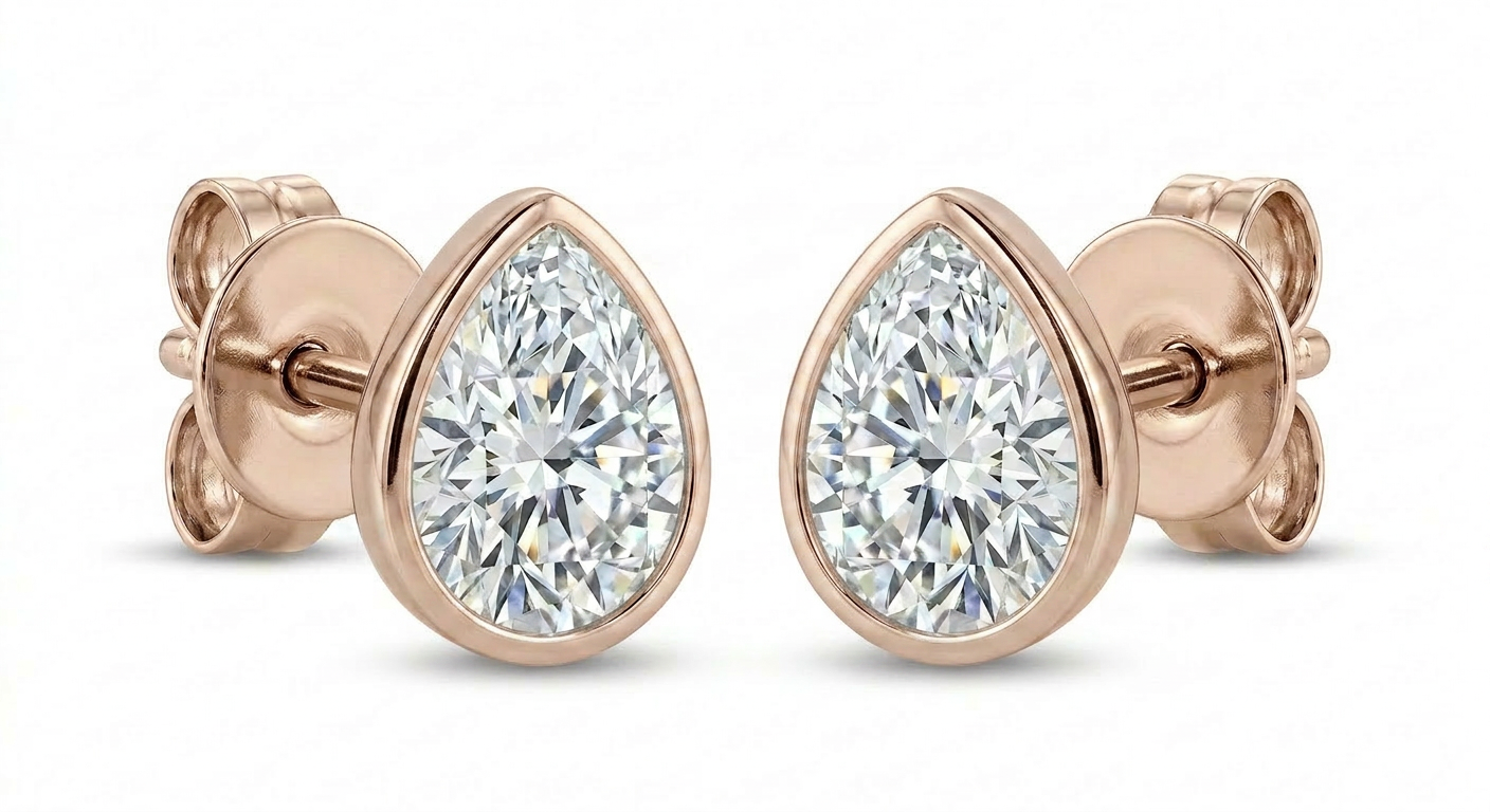 The Solvere Pear Bezel Earrings