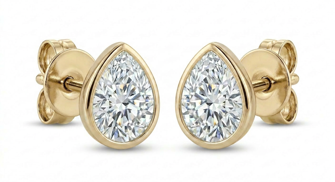 The Solvere Pear Bezel Earrings