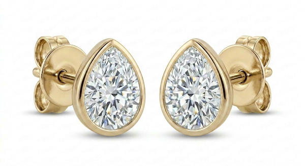 The Solvere Pear Bezel Earrings