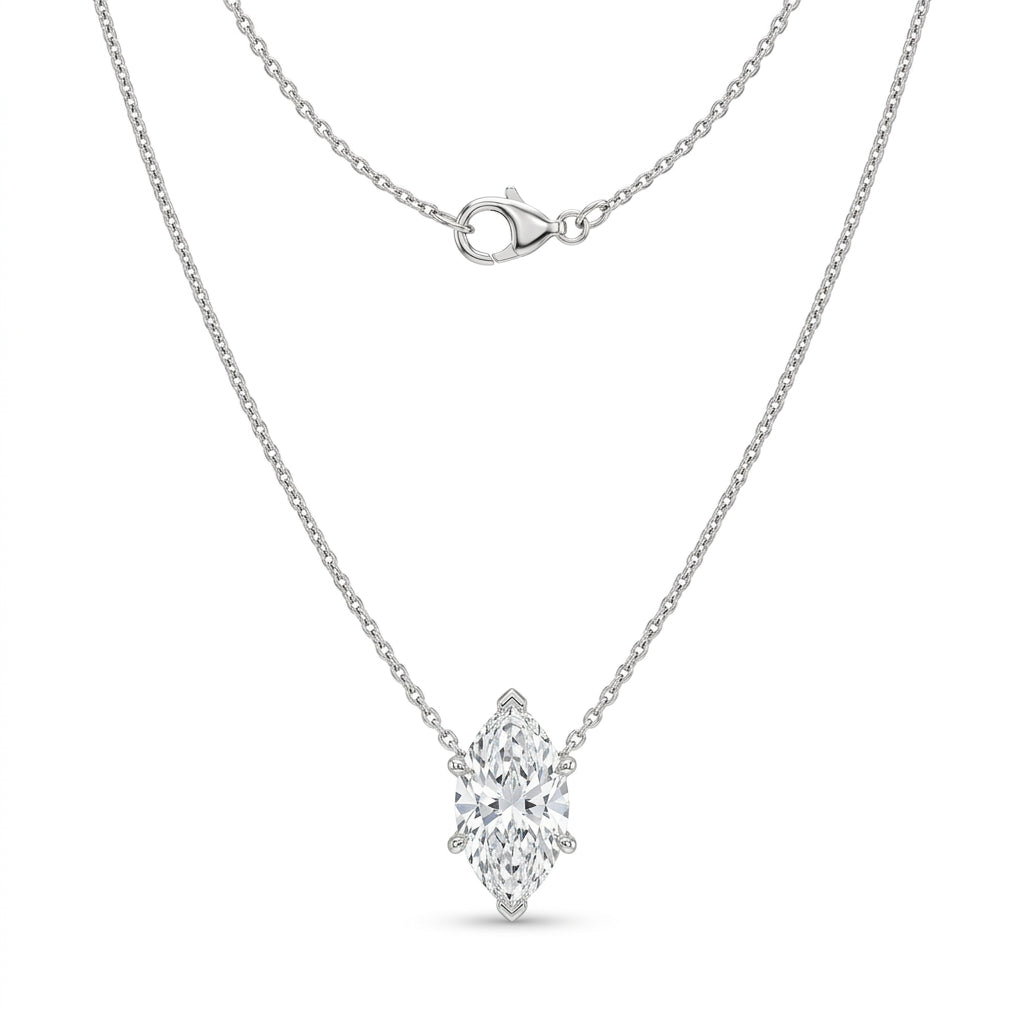 The Solvere Marquise Pendant Necklace - Color F - Lab-Grown