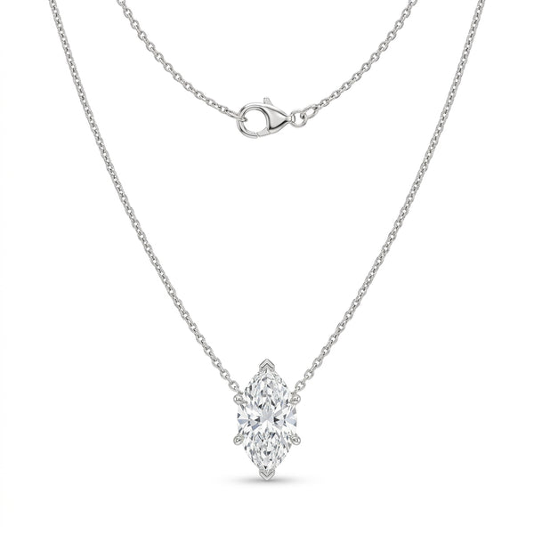 The Solvere Marquise Pendant Necklace - Color F - Lab-Grown