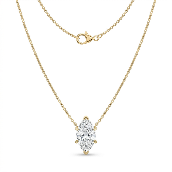 The Solvere Marquise Pendant Necklace - Natural