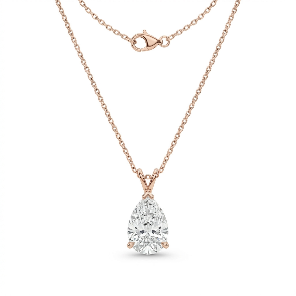 The Solvere Pear Pendant Necklace - Lab-Grown