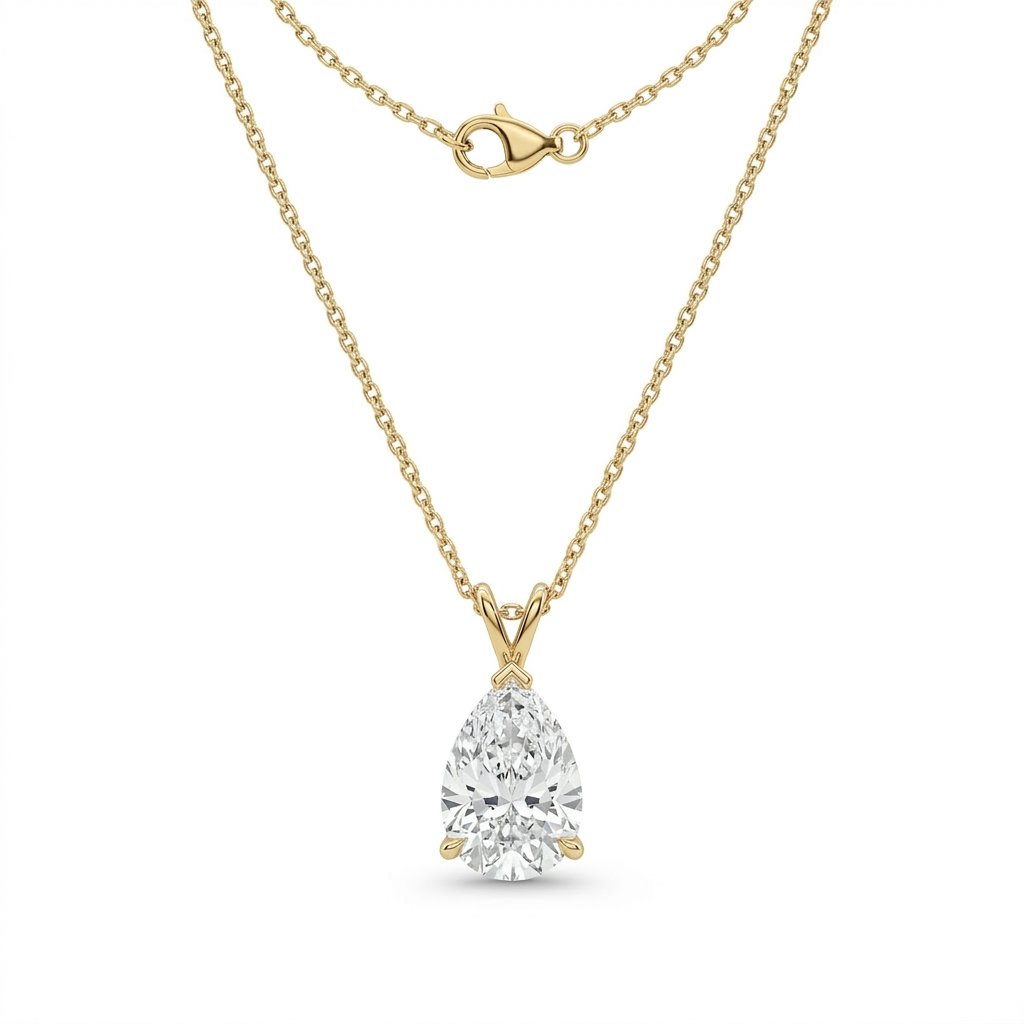 The Solvere Pear Pendant Necklace - Lab-Grown