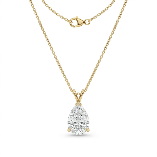 The Solvere Pear Pendant Necklace - Lab-Grown