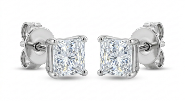 The Solvere Princess Four-Prong Earrings - Color F