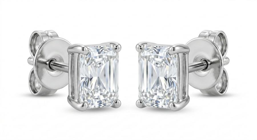 The Solvere Radiant Four-Prong Earrings - Color F