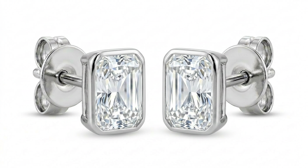 The Solvere Radiant Bezel Earrings - Color F