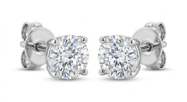 The Solvere Round Four-Prong Earrings - Color F