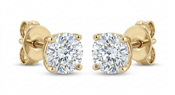 The Solvere Round Four-Prong Earrings