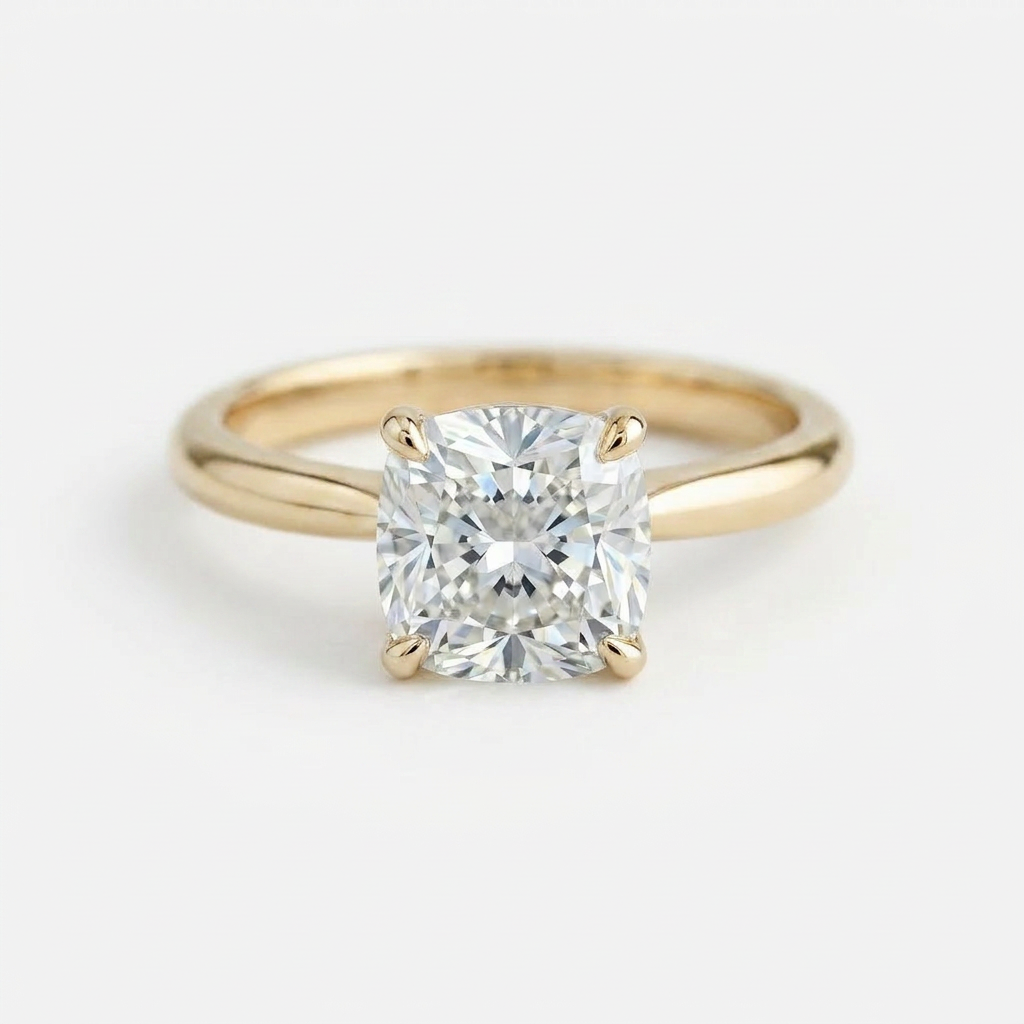 The Solvere Cushion Solitaire Ring - Lab-Grown
