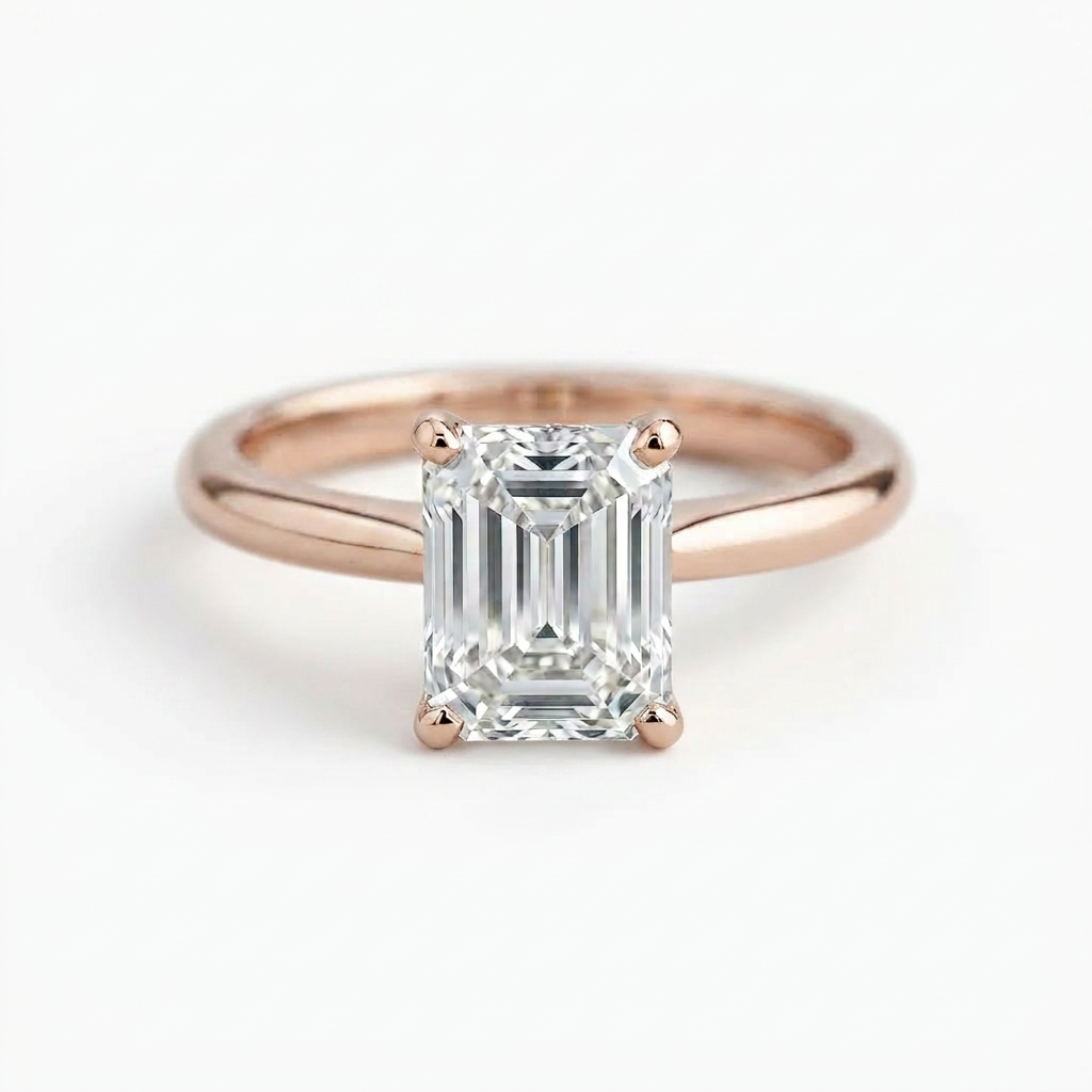 The Solvere Emerald Solitaire Ring - Lab-Grown