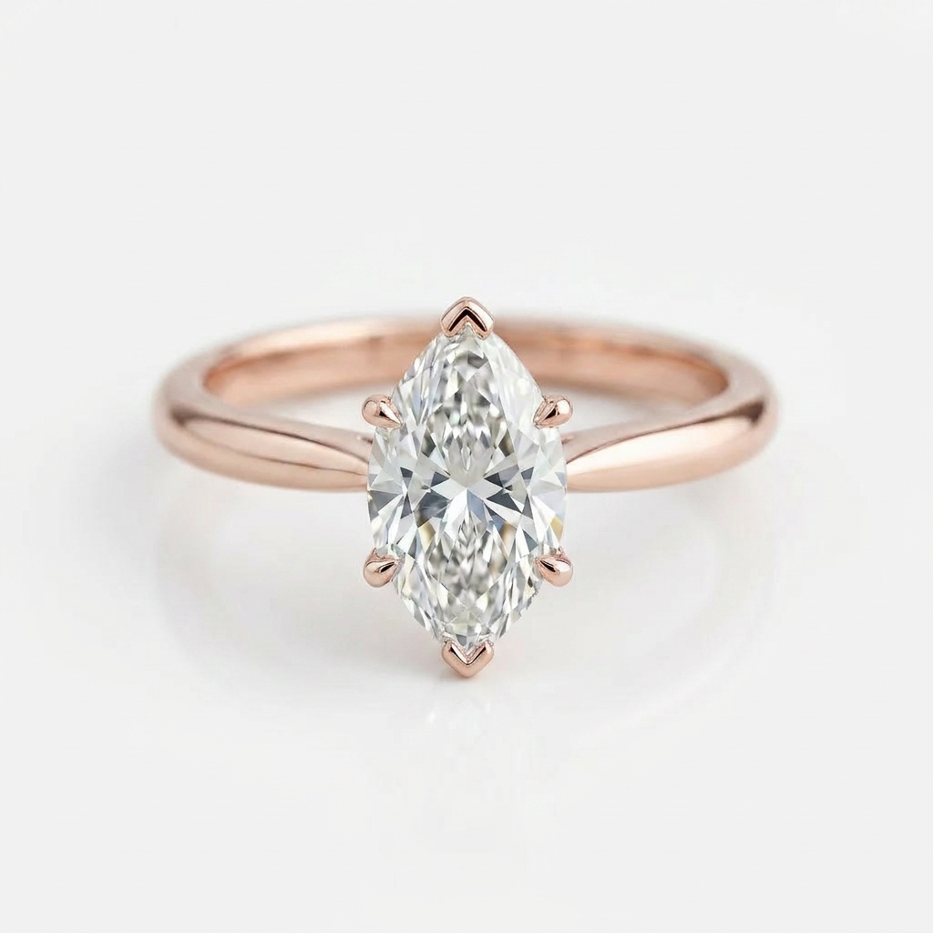 The Solvere Marquise Solitaire Ring - Lab-Grown