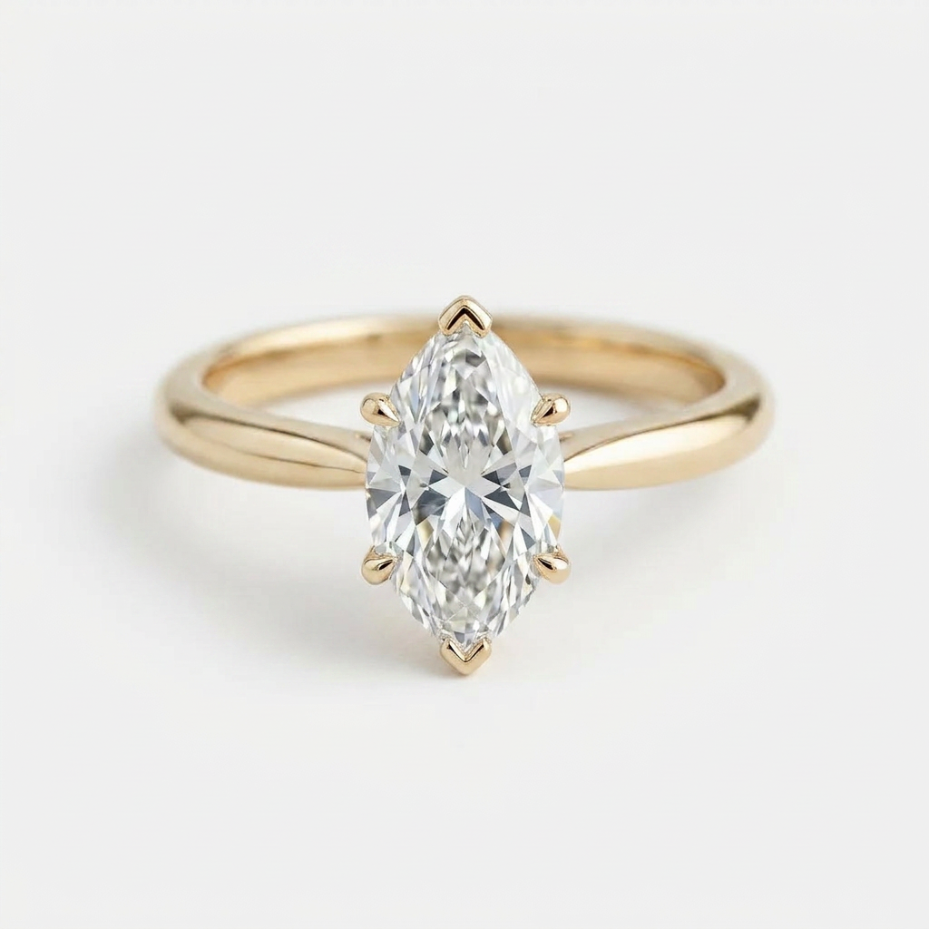 The Solvere Marquise Solitaire Ring - Lab-Grown