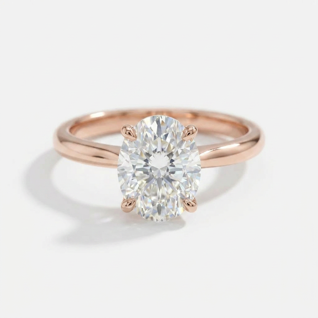 The Solvere Oval Solitaire Ring - Lab-Grown