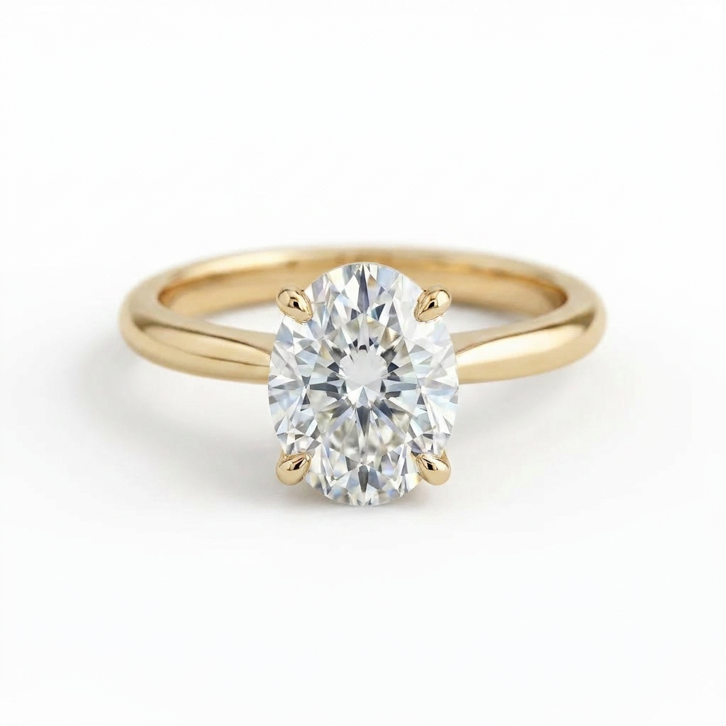 The Solvere Oval Solitaire Ring - Lab-Grown