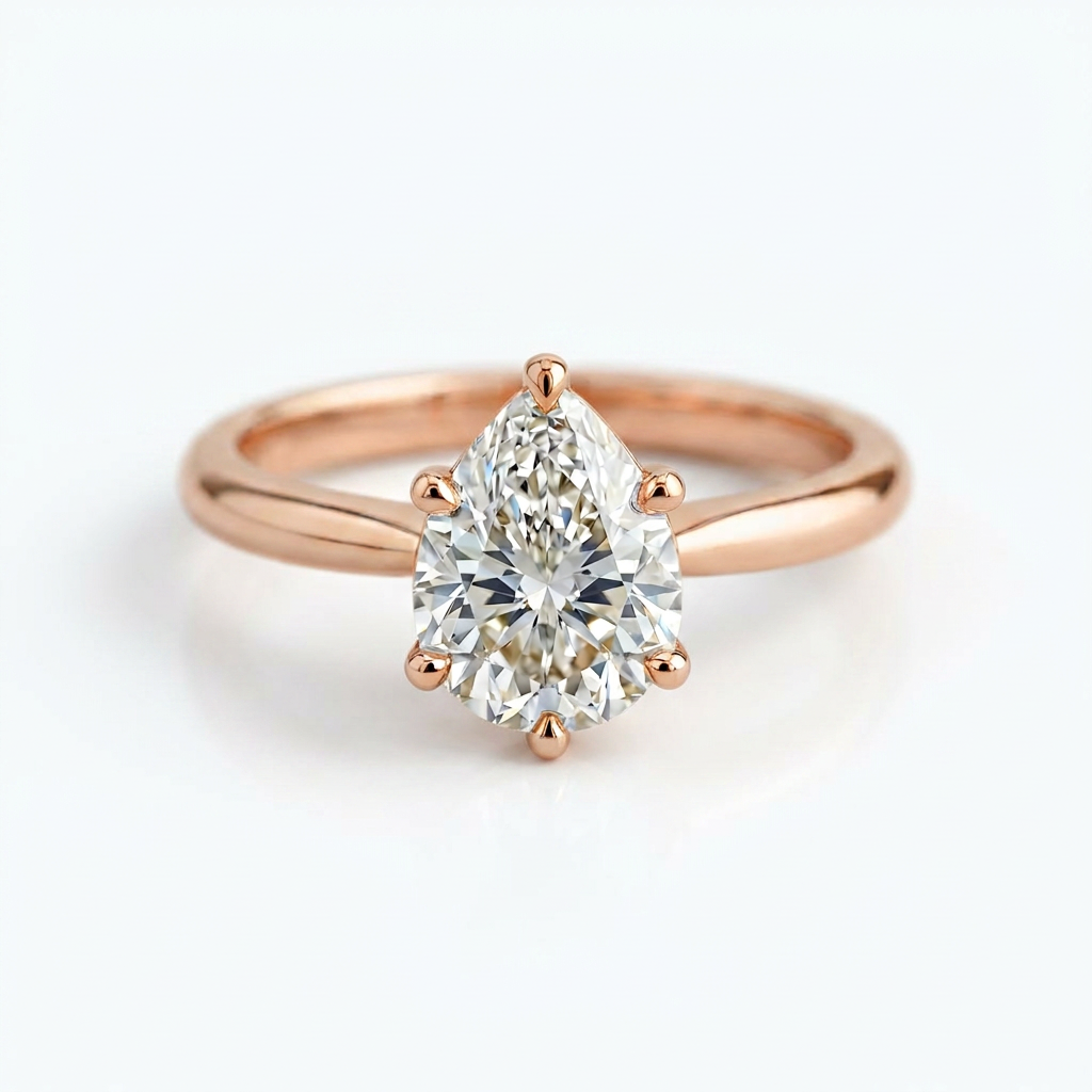 The Solvere Pear Solitaire Ring - Lab-Grown