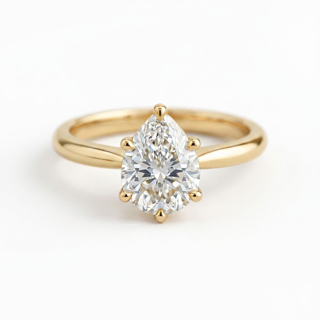 The Solvere Pear Solitaire Ring - Lab-Grown